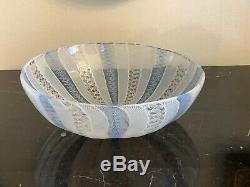 Murano Italy Venini Latticino Large Hand Blown Glass Bowl 9 3/4