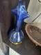 Murano Lavorazione Hand Blown 13 Vase Blue & Yellow Art Glass From Italy #2035