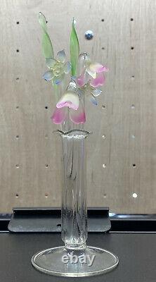 Murano Long Stem Blown/Pulled Art Glass Flower Bouquet RARE