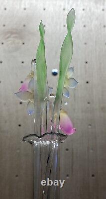 Murano Long Stem Blown/Pulled Art Glass Flower Bouquet RARE