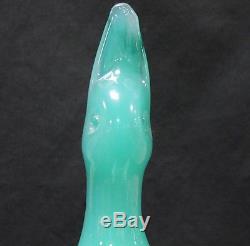 Murano Luxardo Glass hand Blown Decanter Green Bird on Smoked Glass Rock