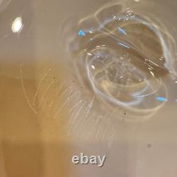 Murano MCM Glass Big Pink and Cream Half Clam Shell Signed 16x14