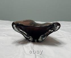 Murano MCM/Vintage Purple & Gold Flake Avventurine Hand Blown Glass Ashtray/Dish