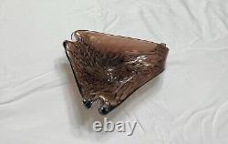 Murano MCM/Vintage Purple & Gold Flake Avventurine Hand Blown Glass Ashtray/Dish