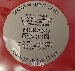 Murano Made In Italy Hand-Blown Reddish/Orange 10x8 Glass Vase