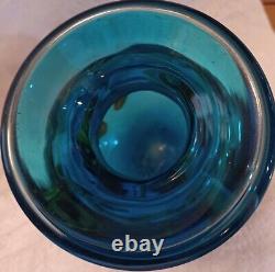 Murano Made In Italy Vintage Hand Blown, Heavy, Art Glass Vase 6 Tall