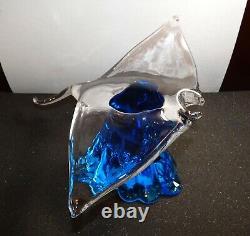 Murano Manta Ray, Roberto Cammozzo, master art glass sculptor, 12x13 vintage