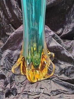 Murano Mid-century Modern Hand Blown One of a Kind Uranium Glass VaseRARE