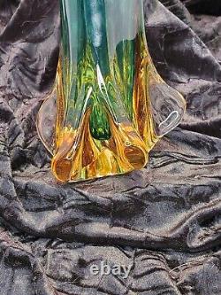 Murano Mid-century Modern Hand Blown One of a Kind Uranium Glass VaseRARE