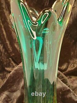 Murano Mid-century Modern Hand Blown One of a Kind Uranium Glass VaseRARE