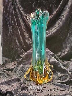 Murano Mid-century Modern Hand Blown One of a Kind Uranium Glass VaseRARE
