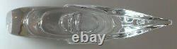 Murano MidCentury Signed Vilea Crystal Powerboat Ship Handblown Clear Glass