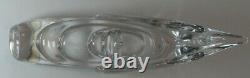 Murano MidCentury Signed Vilea Crystal Powerboat Ship Handblown Clear Glass