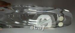 Murano MidCentury Signed Vilea Crystal Powerboat Ship Handblown Clear Glass