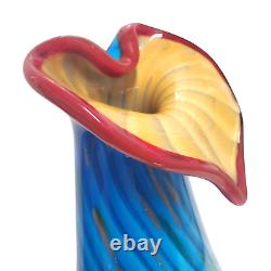 Murano Millefiori Calla Lilli Art Glass Vase MCM Hand-blown Statement Piece RARE