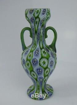 Murano Millefiori Canes Matt Glass Large Vase Fratelli Toso Hand blown