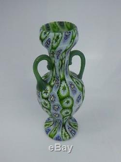 Murano Millefiori Canes Matt Glass Large Vase Fratelli Toso Hand blown