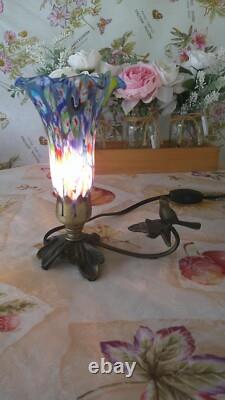 Murano Millefiori Glass Bird Lamp Hand Blown 9x8.25 Read Description