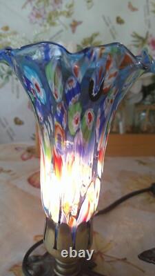 Murano Millefiori Glass Bird Lamp Hand Blown 9x8.25 Read Description
