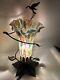 Murano? Millefiori Murines? Hand Blown Art Glass Lamp Design? With Hummingbird