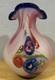 Murano Millefiori Style Art Hand Blown Glass Vase Pink Swirl 10 Tall 8 Lbs