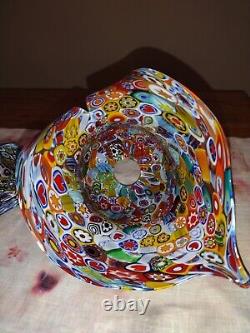 Murano Millefiori hand blown glass chandelier vintage