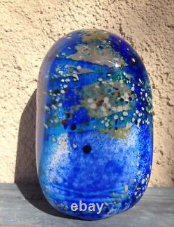 Murano Modern Abstract Venetian Art Glass Sculpture Large Cobalt Aqua Blue 4lb