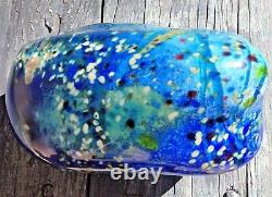 Murano Modern Abstract Venetian Art Glass Sculpture Large Cobalt Aqua Blue 4lb