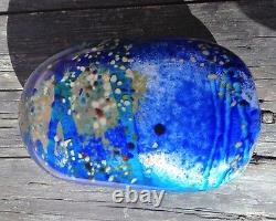 Murano Modern Abstract Venetian Art Glass Sculpture Large Cobalt Aqua Blue 4lb