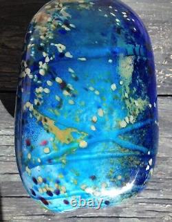 Murano Modern Abstract Venetian Art Glass Sculpture Large Cobalt Aqua Blue 4lb