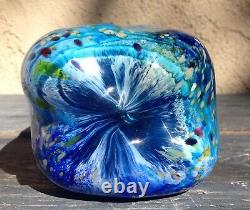 Murano Modern Abstract Venetian Art Glass Sculpture Large Cobalt Aqua Blue 4lb