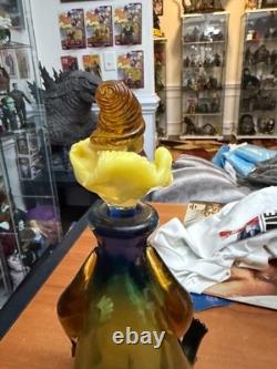 Murano Murano sytle 12 inch Hand blown Glass Bottle clown and stopper