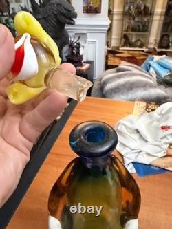 Murano Murano sytle 12 inch Hand blown Glass Bottle clown and stopper
