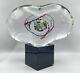 Murano Oggetti Glass Sculpture Raffaeli e Cammoz Large Heart Shapped Signed