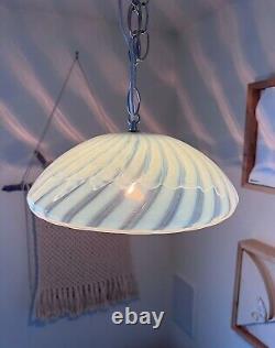 Murano Opalescent Vetri Swirl Glass Hanging Light Fixture Pendant 12 Hand Blown