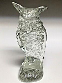 Murano Owl Blown Glass Bullicante Sculpture Signed Licio Zanetti