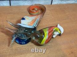 Murano Rooster Italy Hand Blown Art Glass 11 Figurine, We Ship Daily Insured