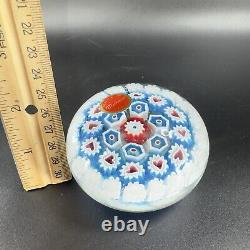 Murano Round Italian Venetian Glass Paperweight Hand Blown Glass Millefiori VTG