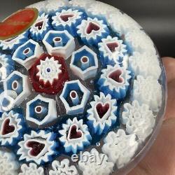 Murano Round Italian Venetian Glass Paperweight Hand Blown Glass Millefiori VTG