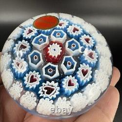 Murano Round Italian Venetian Glass Paperweight Hand Blown Glass Millefiori VTG