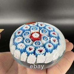 Murano Round Italian Venetian Glass Paperweight Hand Blown Glass Millefiori VTG