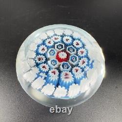 Murano Round Italian Venetian Glass Paperweight Hand Blown Glass Millefiori VTG