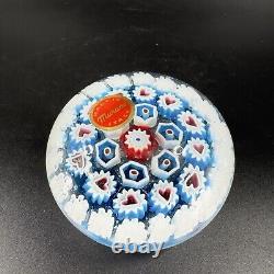 Murano Round Italian Venetian Glass Paperweight Hand Blown Glass Millefiori VTG