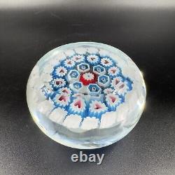 Murano Round Italian Venetian Glass Paperweight Hand Blown Glass Millefiori VTG