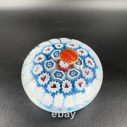 Murano Round Italian Venetian Glass Paperweight Hand Blown Glass Millefiori VTG