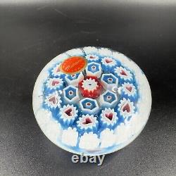 Murano Round Italian Venetian Glass Paperweight Hand Blown Glass Millefiori VTG