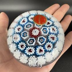 Murano Round Italian Venetian Glass Paperweight Hand Blown Glass Millefiori VTG