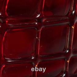 Murano Ruby Red Hand Blown Threaded Tumbler Drinking Glasses Set of 6 A