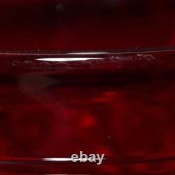 Murano Ruby Red Hand Blown Threaded Tumbler Drinking Glasses Set of 6 A