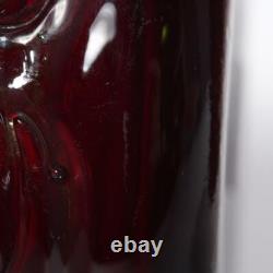 Murano Ruby Red Hand Blown Threaded Tumbler Drinking Glasses Set of 6 A